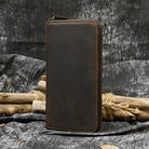 Vintage Leather Long Wallet for Men & Women with Single Zipper - VacationGrabs