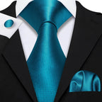 Green Silk Tie Set for Men: Multiple Shades Available - VacationGrabs