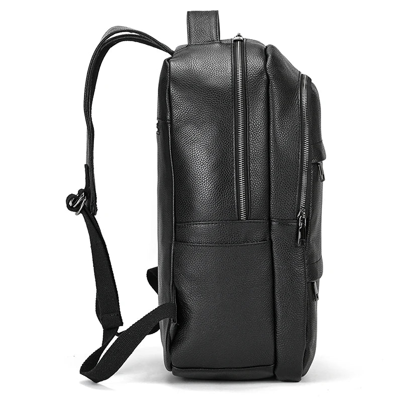 Sac à dos en cuir de luxe 15,6" pour homme, sac à dos de voyage pour ordinateur portable