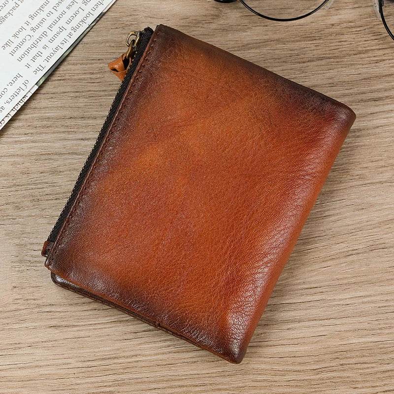 Men’s Leather Wallet for Cards Small Coin Purse Short Wallet - VacationGrabs