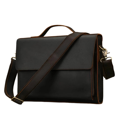 Retro Leather Shoulder Bag Men's Casual Vertical Sling - VacationGrabs