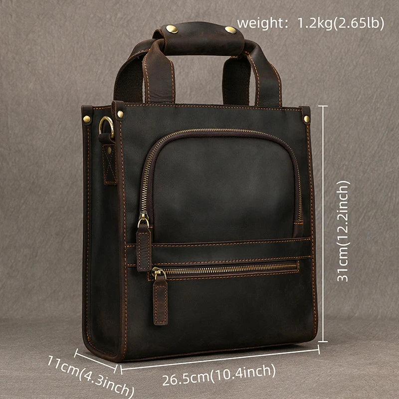 Vintage Fashion Men's Shoulder Bag Genuine Leather Men Sling Bag