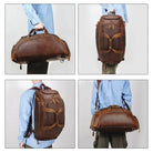 Crazy Horse Leather Travel Handbag Sling Bag Overnight Duffle - VacationGrabs