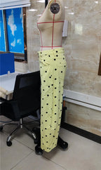 VacationGrabs Women High Waist Polka Dot Wide Leg Cropped Pants Seam Detail Loose Straight Leg Ankle Trousers Vintage CasualStreetwear