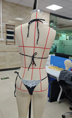 VacationGrabs Women Polka Dot Lace Trim Bikini Set Halter Triangle Top Side Tie Bottom 2 Piece Swimsuit Summer Beachwear Bathing Suit