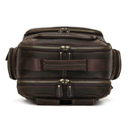 Double Layer Leather Backpacks For Men Large Capacity