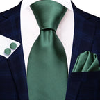 Dark Green Three Piece Ties - Patterned and Textured Designs