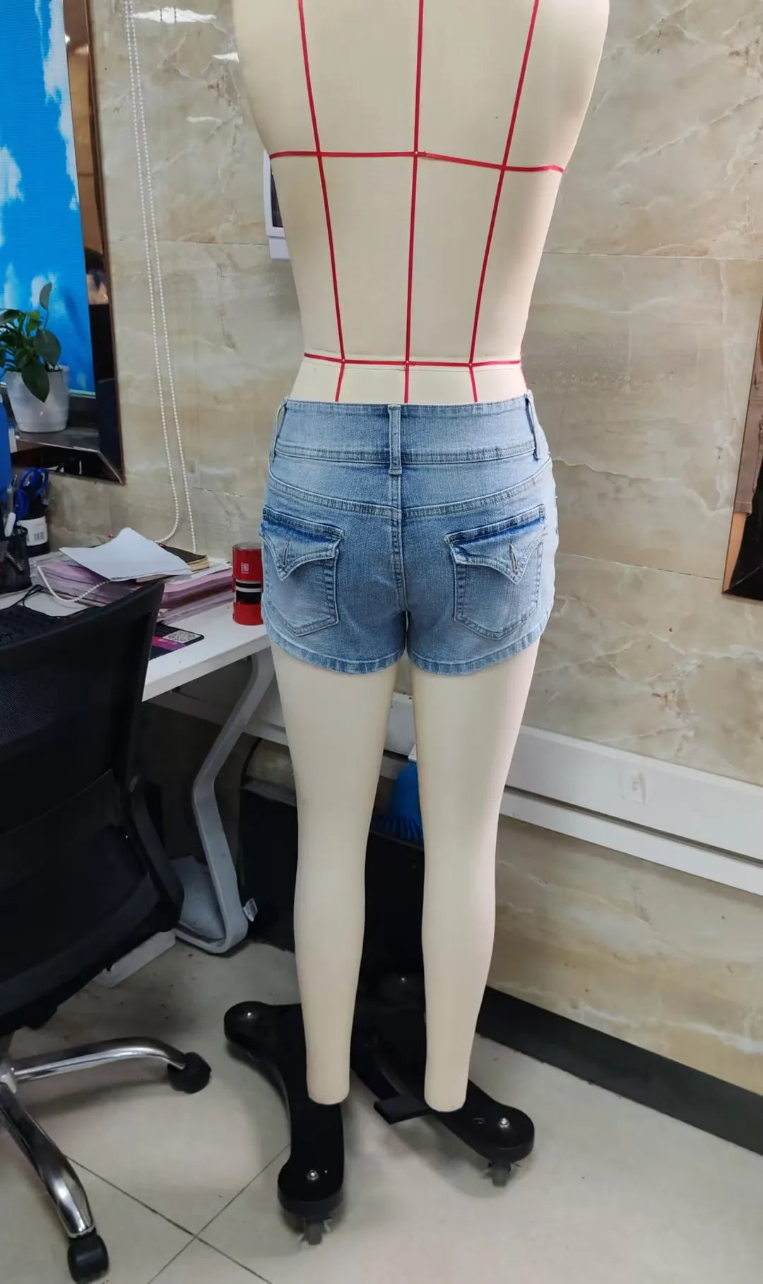 VacationGrabs Women's Vintage Low Rise Denim Shorts Y2K Sexy Micro Mini Hot Pants Streetwear Casual Summer Jean Shorts New Fashion