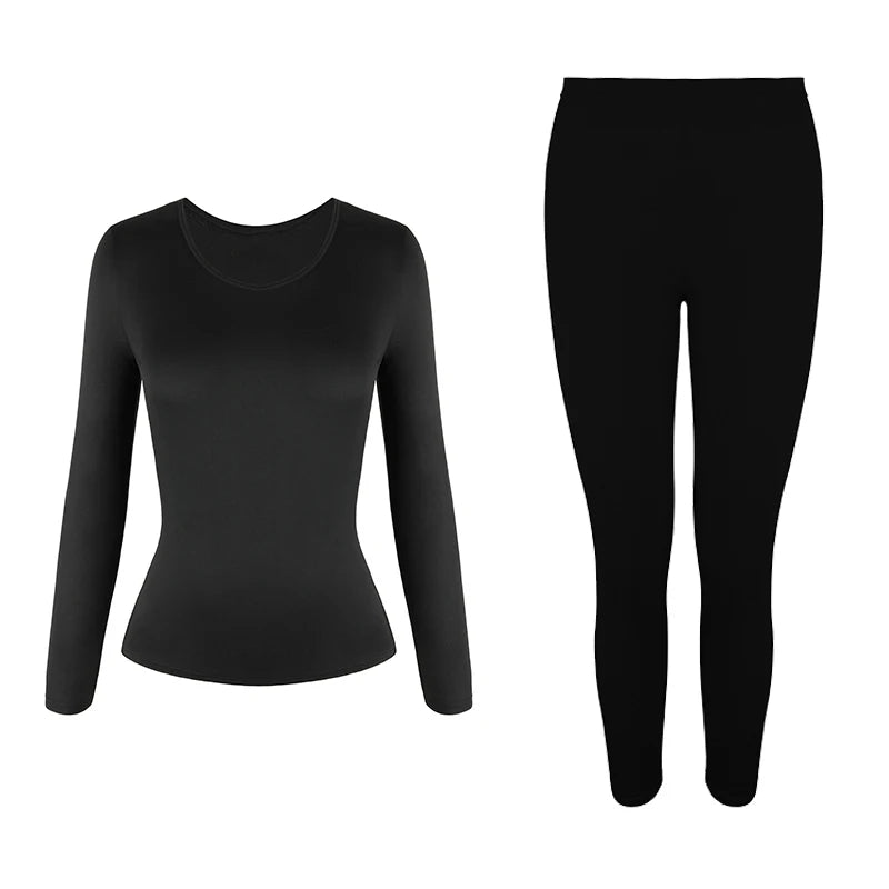 Women's Fleece Lined Thermal Underwear Set, 2-Piece Base Layer