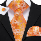 Floral Jacquard Silk Tie Set for Men - VacationGrabs