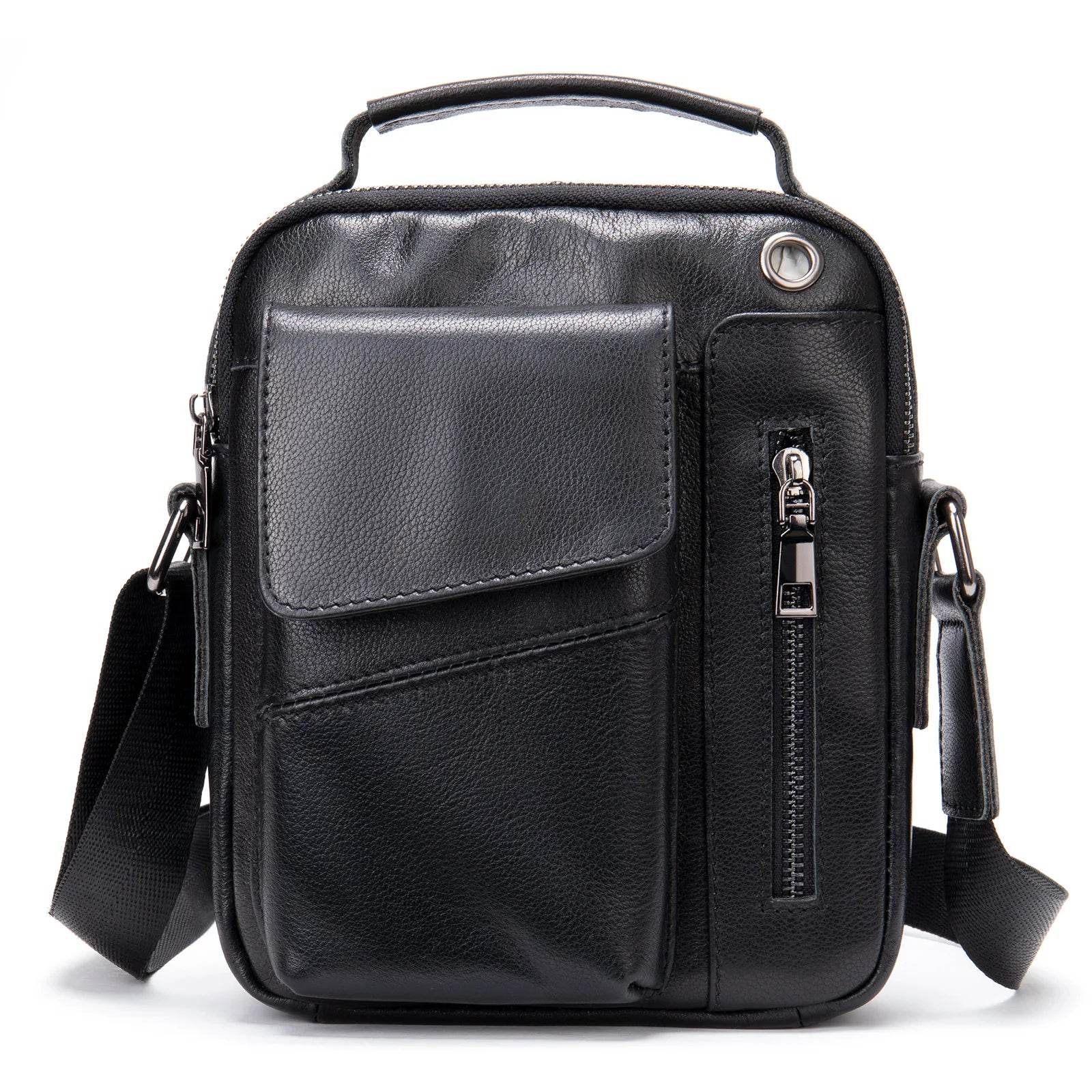 Genuine Leather Men's Shoulder Bag - VacationGrabs