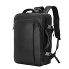 Double Layer Leather Backpack for Men Large Capacity USB Charging - VacationGrabs