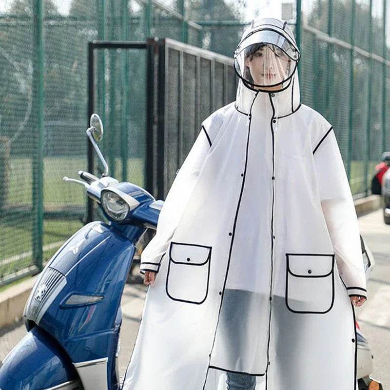 Adult Hooded Raincoat Outdoor Rainwear Transparent - VacationGrabs