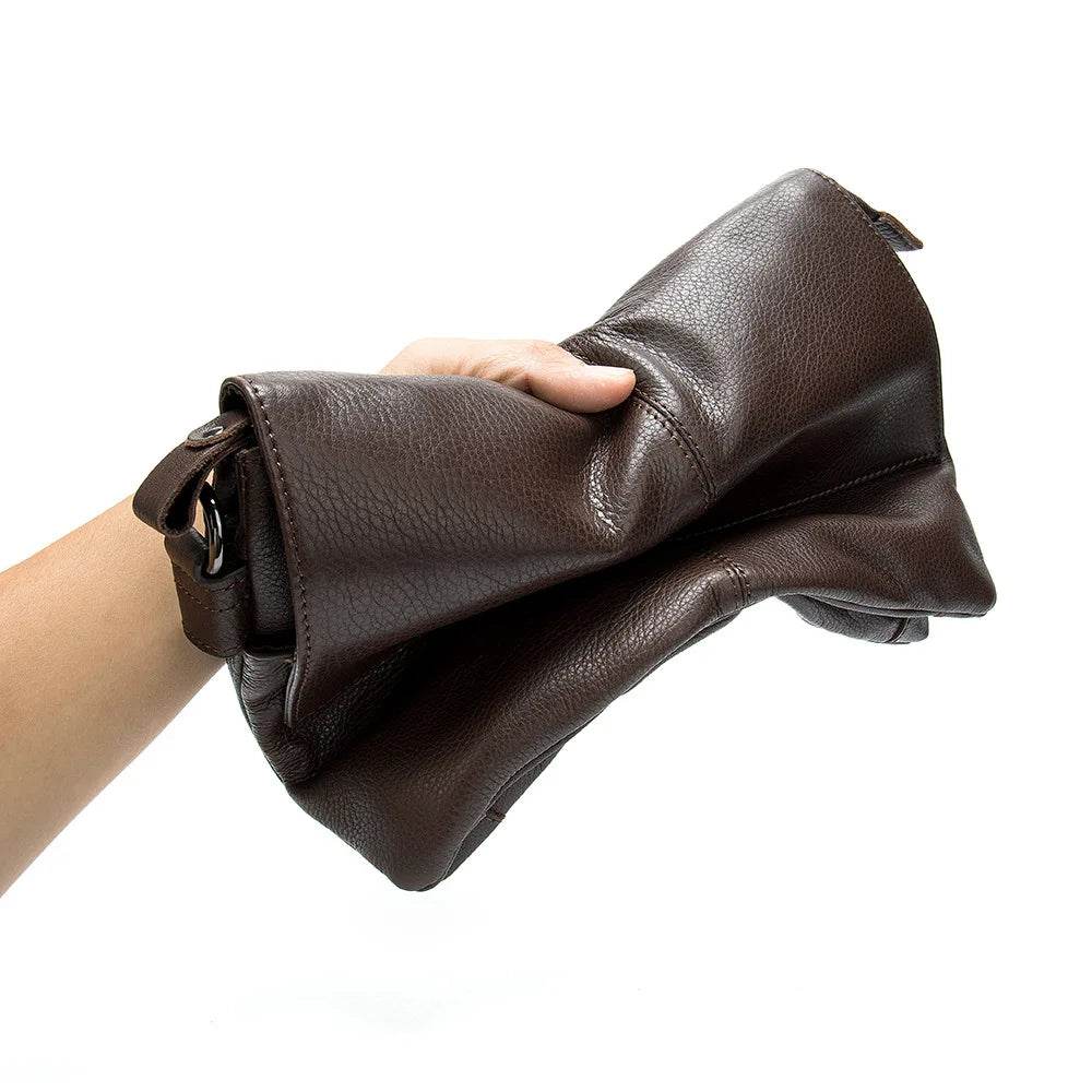 Men’s Genuine Leather Shoulder Messenger Bag Soft Cow Leather Crossbody - VacationGrabs