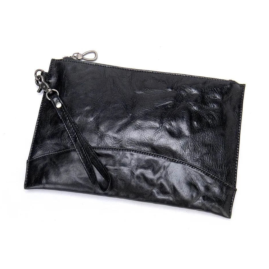 Genuine Leather Fashion Clutch Bag for Men with Phone Pouch & Wallet - VacationGrabs