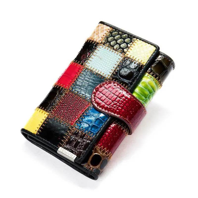 Women’s Leather Hand Purse Short Wallets Evening Clutch Mobile Phone Bag - VacationGrabs