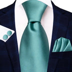 Men's Blue Cufflinks Cufflinks Set with Ties