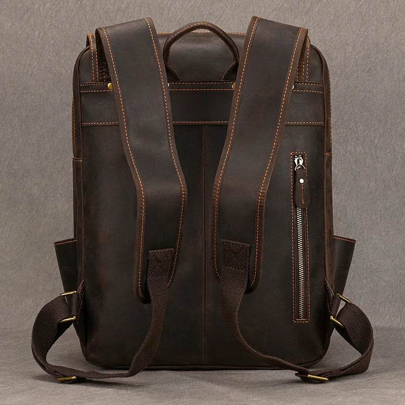Fashion Crocodile Leather Men’s Backpack Casual Travel Bag - VacationGrabs