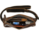 Casual Leather Crossbody Bag for Men – Multi-pocket iPad Sling - VacationGrabs