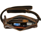 Casual Leather Crossbody Bag for Men – Multi-pocket iPad Sling - VacationGrabs