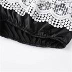 VacationGrabs Lolita Sweet Lace Layered Bloomers Women Elastic High Waist Ruffle Fake Two Piece Skort Lace Hem Casual Cute Short Pants