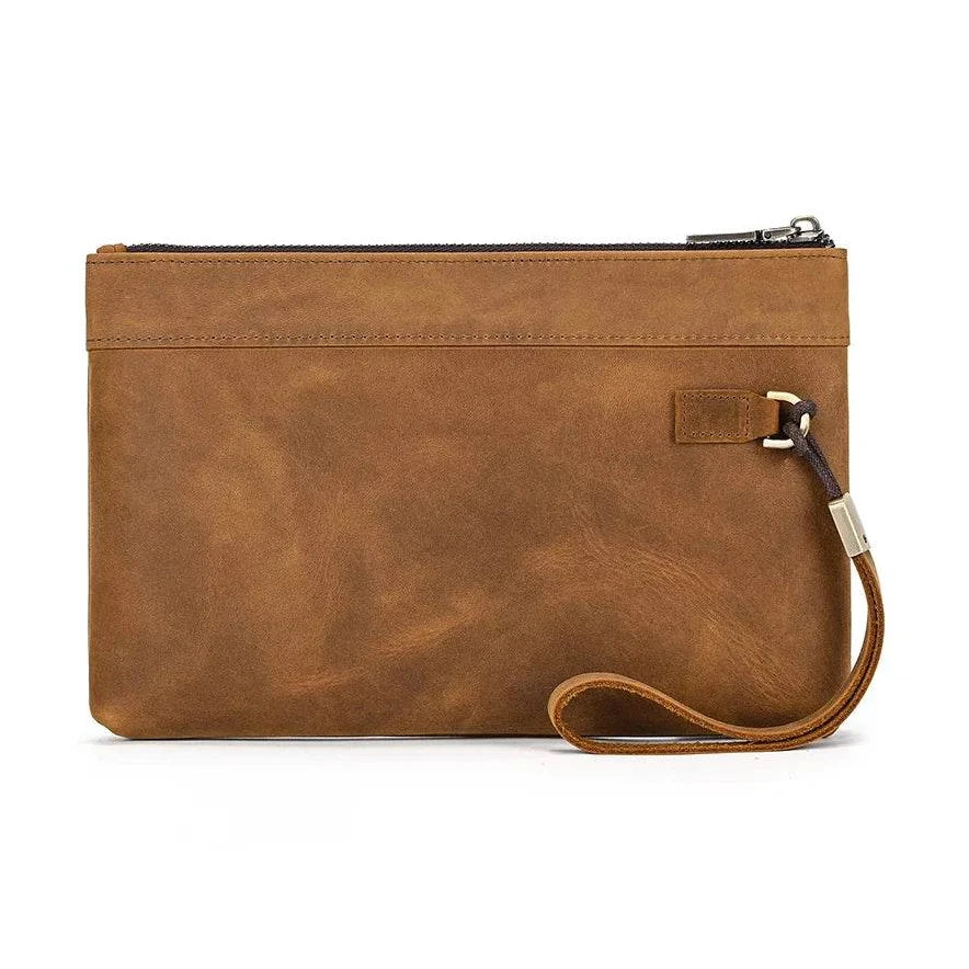 Fashion Genuine Leather Men’s Day Clutches 6-inch iPhone Wallet Cowskin Clutch - VacationGrabs