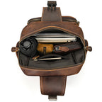 Men's Vintage Crazy Horse Leather Sling Chest Bag