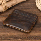 Mini Coin Purse Wallet Genuine Leather for Men & Women Zippered - VacationGrabs