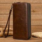 Luxury Double Zipper Leather Wallet for Men & Women with Coin Pouch - VacationGrabs