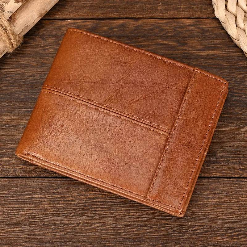 Real Cowhide Designer Wallet for Men Women Slim Business Purse - VacationGrabs