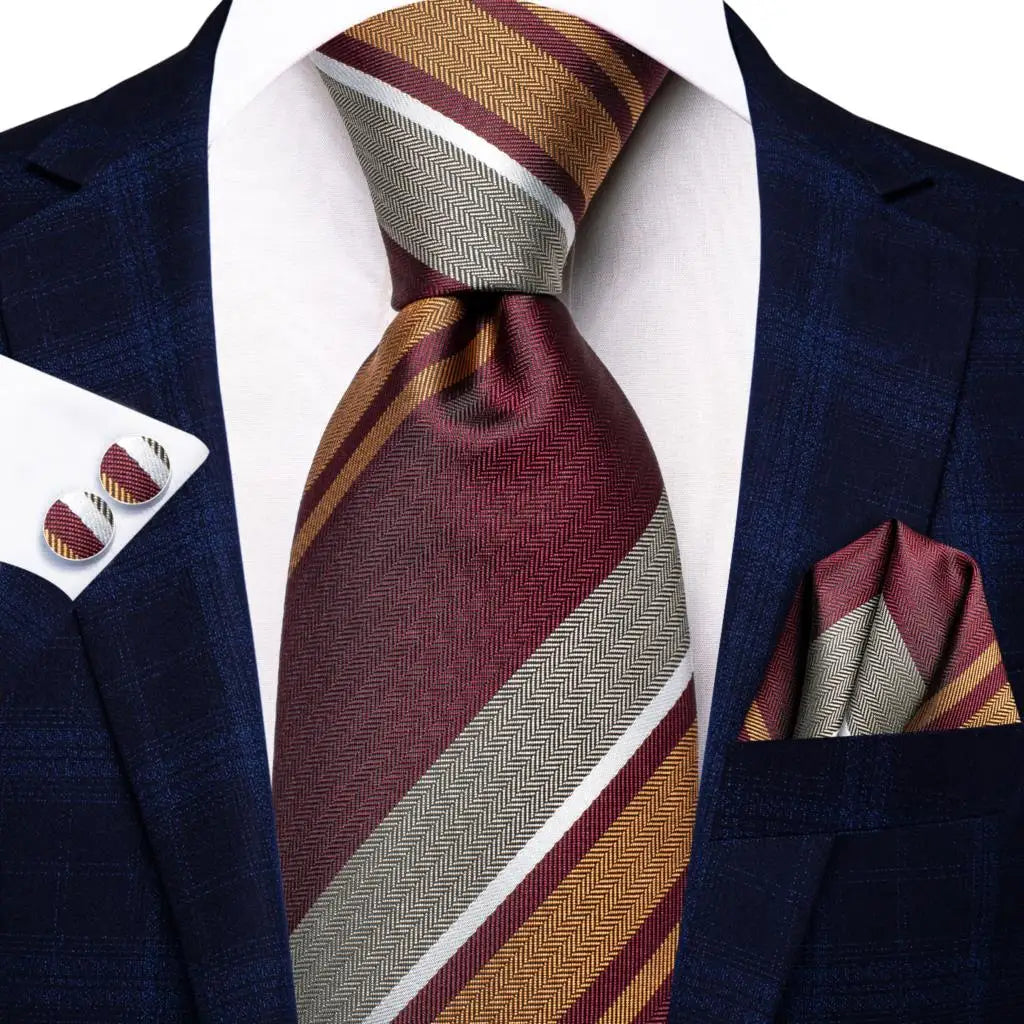 Men's burgundy silk tie and pocket square, learn how fold a pocket square