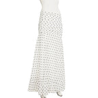 VacationGrabs Polka Dot Floor-length Chiffon Skirt French Style Ruffled Mesh A-line Skirts Elegant Maxi Bottoms High Waist Streetwear