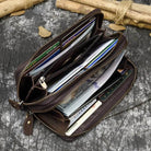 Luxury Double Zipper Leather Wallet for Men & Women with Coin Pouch - VacationGrabs