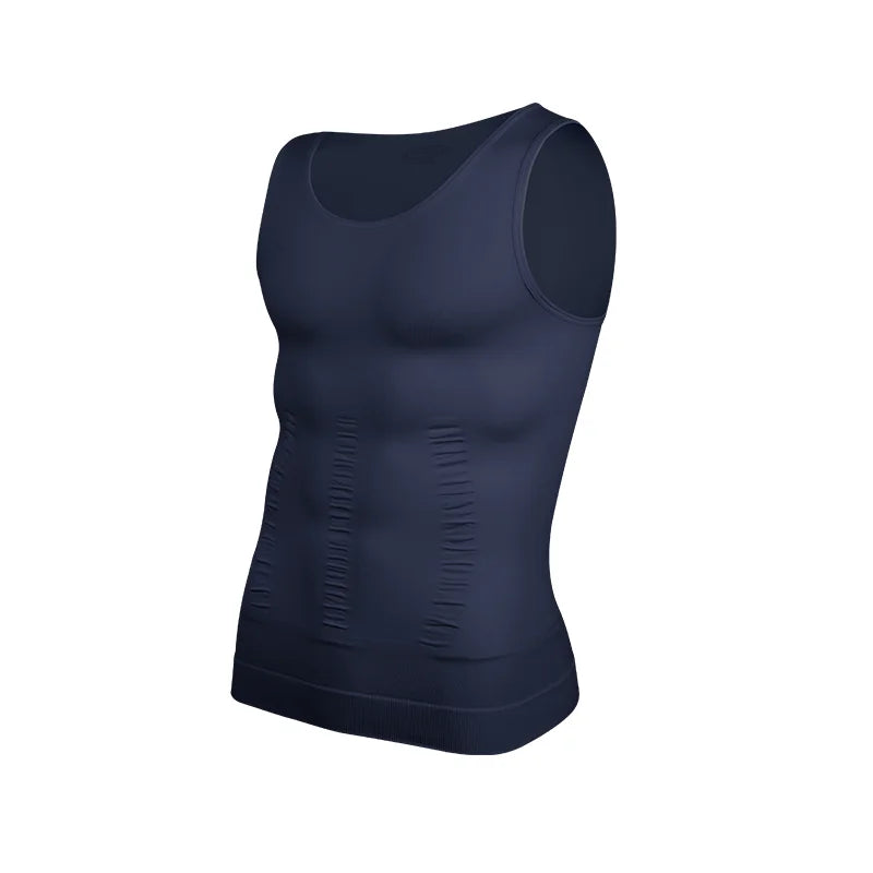 Mens Slimming Vest Shirt Abs Abdomen Body Shaper Slimming Tummy Control Gym Workout Compression Tank Top Sleeveless Shapewear