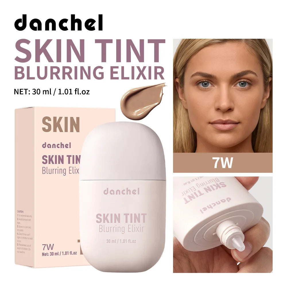 Skin Tint Blurring Elixir Foundation Lightweight & Breathable Blur Pores Fine Lines Hydrating Coverage Face Makeup for All Skin