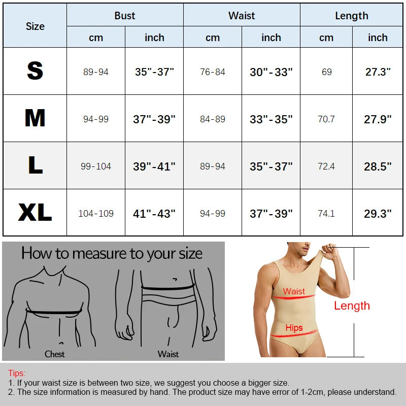 Mens Shapewear Tummy Control Full Body Shaper Compression Slimming Bodysuit Sleeveless Open Crotch Undershirt Fajas Para Hombres