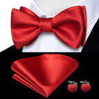 Elegant Mens Bow Tie Set with Cufflinks - Various Colors