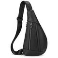 Men's Genuine Leather Chest Sling Bag – Coffee Brown