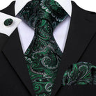 Green Silk Tie Set for Men: Multiple Shades Available - VacationGrabs