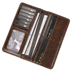 Casual Men’s Long Wallet with Mobile Phone Card Holder Natural Cow Skin - VacationGrabs