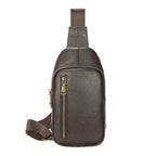 Genuine Leather Small Sling Bag Backpack for Men Travel Outdoor Hunting Hiking Camping