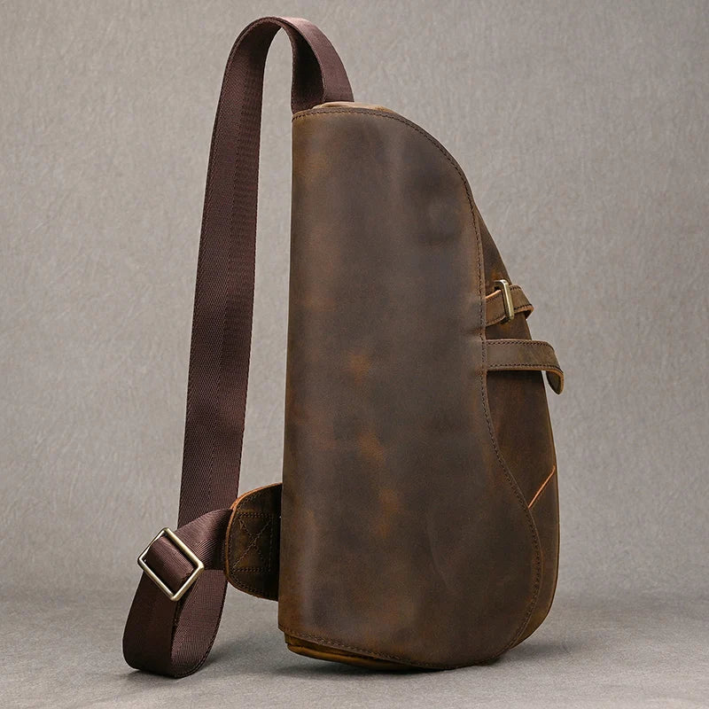Vintage Genuine Leather Sling Bag for Men | Travel Crossbody