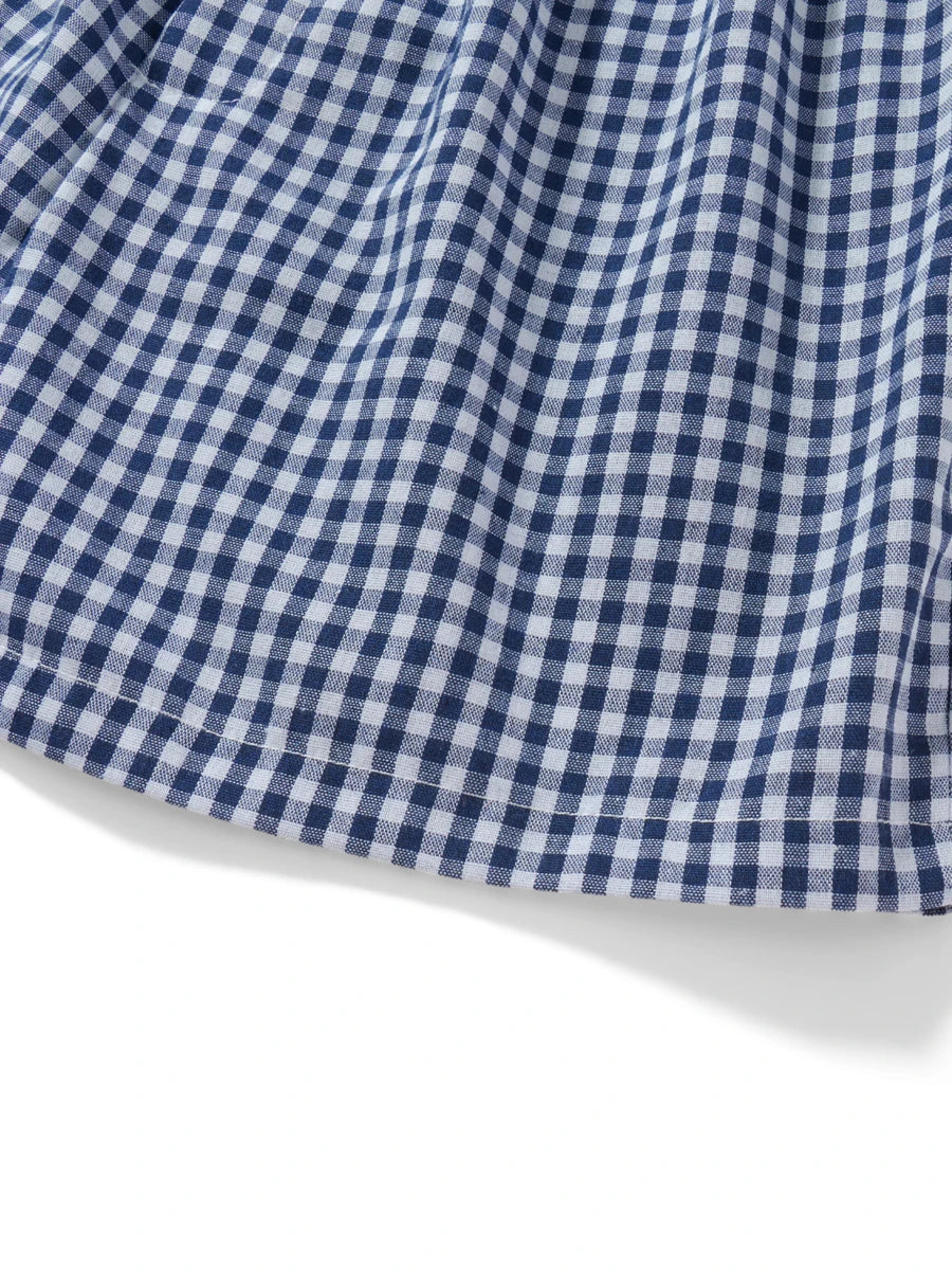 VacationGrabs Women Y2k Gingham Boxer Shorts Stripes Button Elastic Waist Boxers Cute Mini Bloomers Plaid Loose Fit Boy Shorts