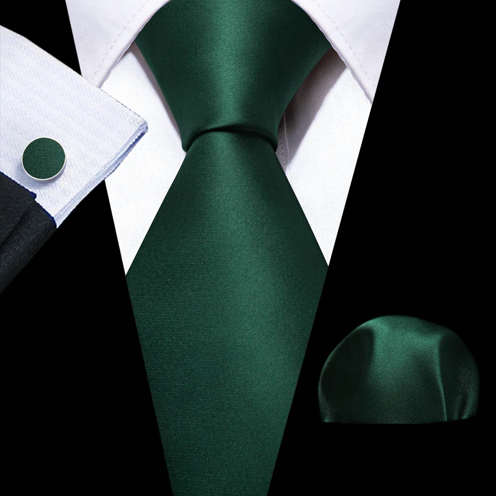 Green Silk Tie Set for Men: Multiple Shades Available - VacationGrabs