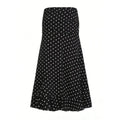 VacationGrabs Polka Dot Floor-length Chiffon Skirt French Style Ruffled Mesh A-line Skirts Elegant Maxi Bottoms High Waist Streetwear