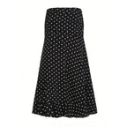 VacationGrabs Polka Dot Floor-length Chiffon Skirt French Style Ruffled Mesh A-line Skirts Elegant Maxi Bottoms High Waist Streetwear