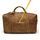 Business Leather Travel Bag Genuine Duffle for Airplane Luggage - VacationGrabs