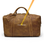 Business Leather Travel Bag Genuine Duffle for Airplane Luggage - VacationGrabs