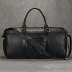 Large Capacity Men’s Genuine Leather Duffel for Travel and Fitness - VacationGrabs