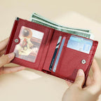 Retro Fashion Alligator Pattern Cowhide Leather Women’s Short Clutch Purse - VacationGrabs